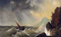 Ship in Stormy Sea