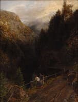 Mountainscape with Exursionists