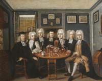 Thomas Cockman, Master of University College, and Fellows Sitting in the Old Master's Lodgings