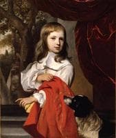 Portrait of a Little Boy with a Dog