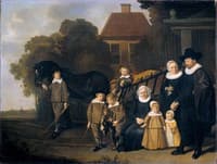 Portrait of the Meebeeck Cruywagen Family near the Gate of their Country Home on the Uitweg near Amsterdam