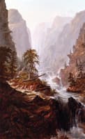 Cleft between High Mountains