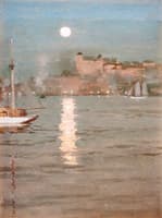 Stockholm Harbor at Night