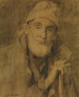 Old Feissli with Stick and Hat