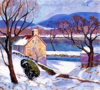 Winter Scene by a River
