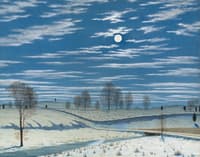 Winter Scene in Moonlight
