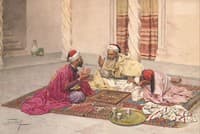 Backgammon Players in a Backyard