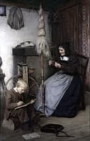 Grandmother at a Spinning Wheel