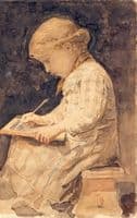 Young Girl with Slate