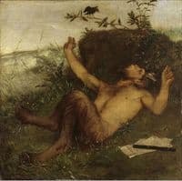Faun Whistling to a Blackbird