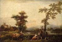 Landscape with a Woman Leading a Cow