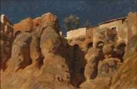 Houses on a Cliff Top in the Mediterranean