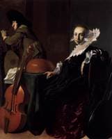 A Gentleman and a Lady with Musical Instruments