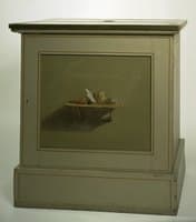 Console Cupboard with a Painted Motif, Shelf with Stones