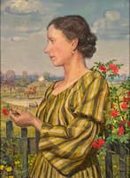 Lady at the Rosebush
