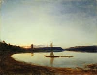 A Lake by Sunset