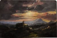 Mountainous Landscape at Sunset