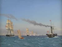 Christian VIII Aboard His Steamship “Ægar” Watching the Manoeuvres of a Squadron in the Roads of Copenhagen