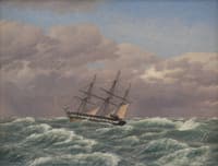 The Corvette "Galathea" in a Storm in the North Sea