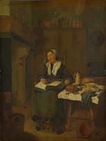 A Woman Asleep by the Fire