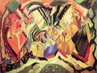 Composition in Red: Fowls