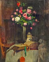 Still-life with Roses, Pitcher and Book