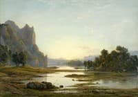 Sunset over a River Landscape
