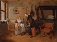 Domestic Scene with Two Women