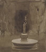 Subterranean Pool with Sculptural Torchere