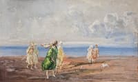 On the Beach in Bordighera