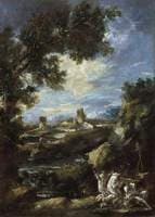 Landscape with Camaldolite Monks Praying at a Roadside Shrine