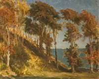 A Wooded Hill with the Sea Beyond