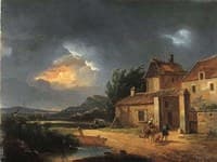 Stormy Landscape with Travelers by a Farm