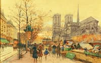 Les bouquinistes sur les quais a Notre Dame