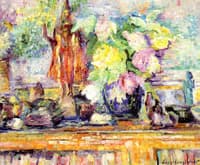 Flowers and Statuette