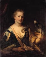 Portrait of a Lady Feeding a Parrot