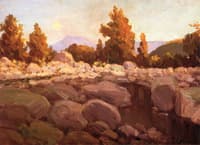 Moonrise at Sunset, Sespe Cañon