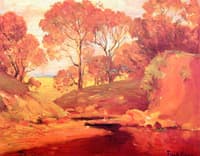 Trees. Pond, and Man