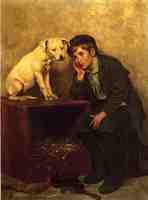 Shoeshine Boy with His Dog