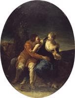 A Persistent Cavalier (genre scene)