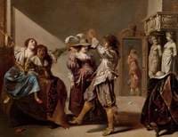Soldiers and Women Revelling in an Interior