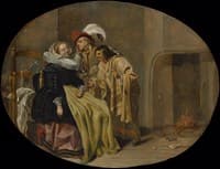 Couple in an Interior with a Gypsy Fortune-Teller
