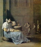 Interior with a Woman Sleeping