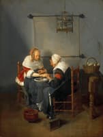 Old Woman Bleeding a Young Woman