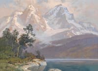 Landscape with a Lake and Mountains
