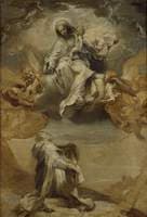 Saint Dominic de Guzmán receiving the Rosary