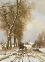 Figures on a Snowy Path
