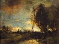 Sunset in a Wooded Meadow