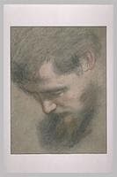 Study of a Bearded Man, Head Facing Down