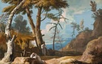 Landscape with Two Praying Monks